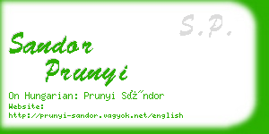 sandor prunyi business card